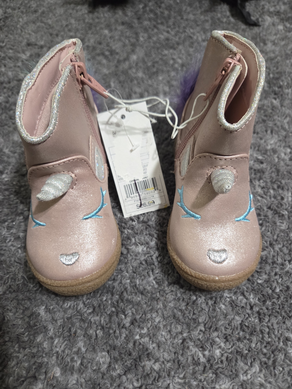 Cat & Jack Pink Glitter Unicorn Boots for Kids